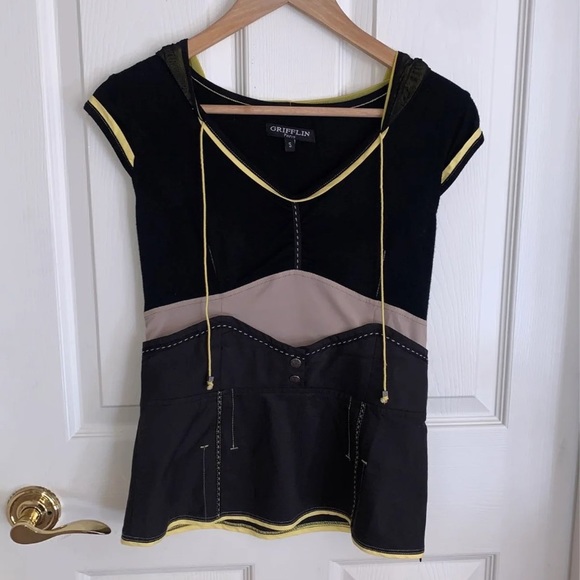 Grifflin Mesh Hooded Button Up Top - Picture 1 of 3